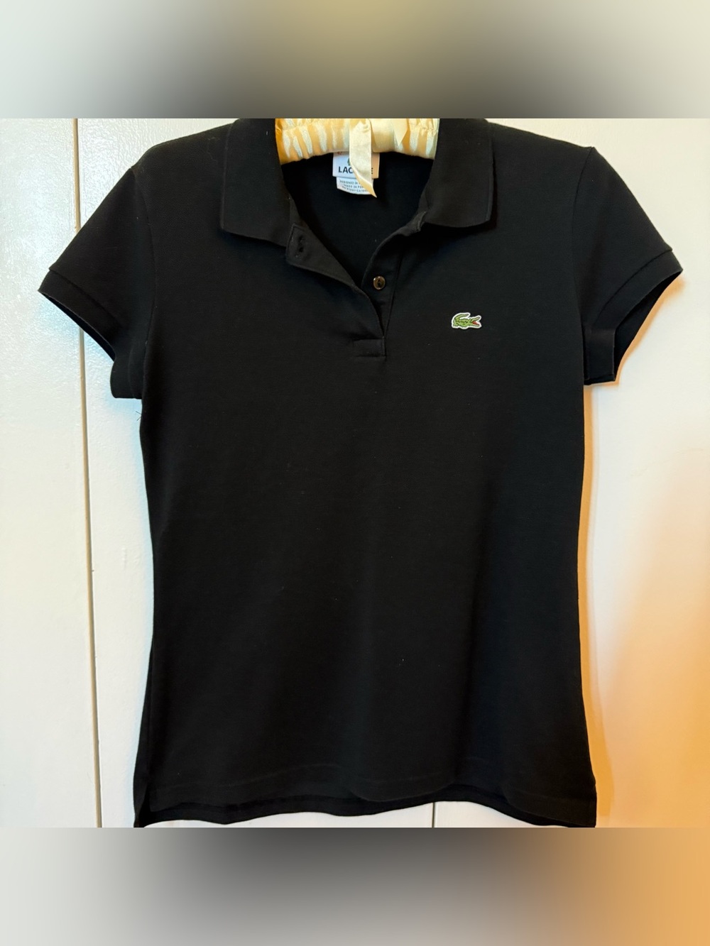 Lacoste Women's Black Polo with Green Crocodile Logo (Conf 8)